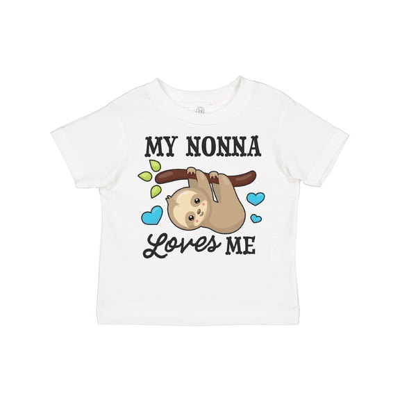 Inktastic My Nonna Loves Me with Sloth and Hearts Boys or Girls Toddler T-Shirt