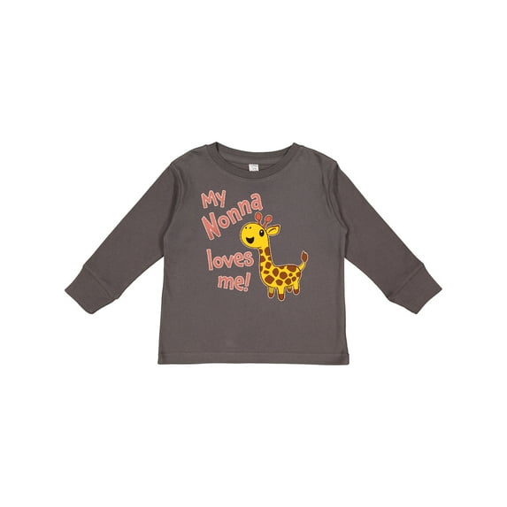 Inktastic My Nonna Loves me- cute giraffe Boys or Girls Long Sleeve Toddler T-Shirt