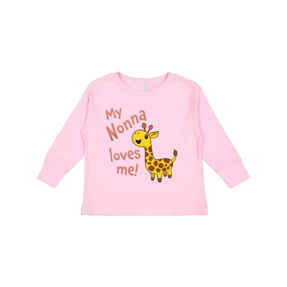 Inktastic My Nonna Loves me- cute giraffe Boys or Girls Long Sleeve Toddler T-Shirt