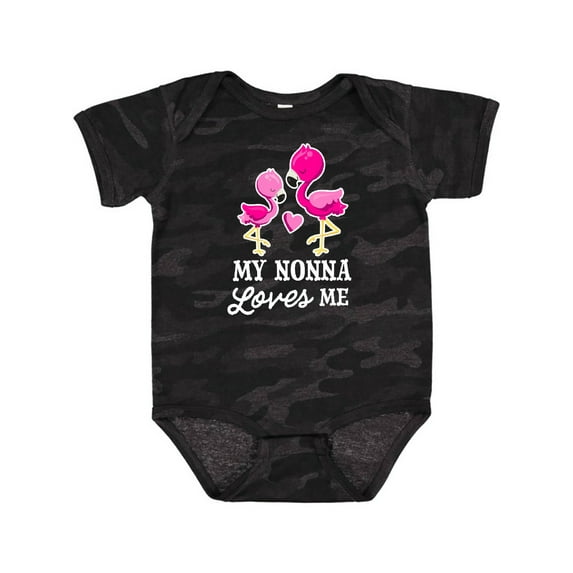 Inktastic My Nonna Loves me with Two Flamingos Boys or Girls Baby Bodysuit