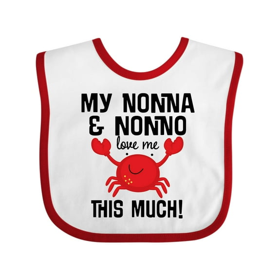 Inktastic My Nonna and Nonno Love Me Boys or Girls Baby Bib