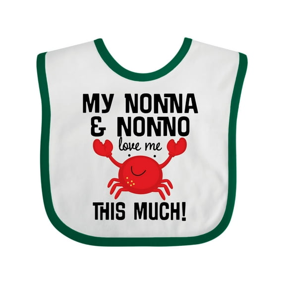 Inktastic My Nonna and Nonno Love Me Boys or Girls Baby Bib