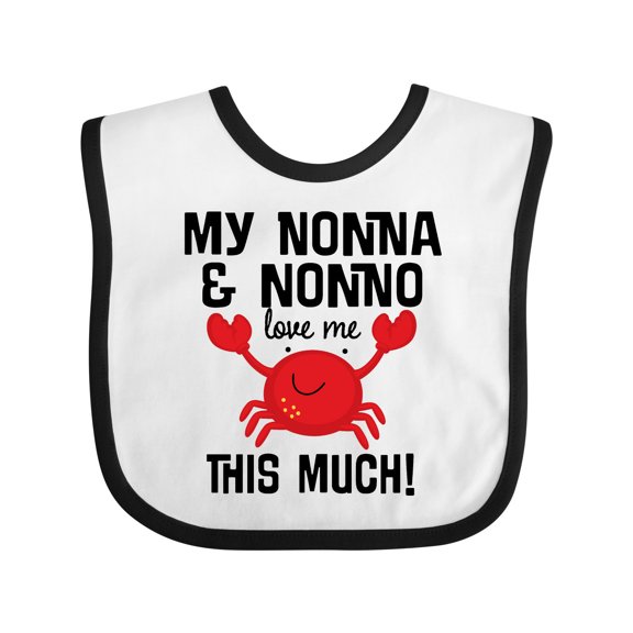 Inktastic My Nonna and Nonno Love Me Boys or Girls Baby Bib