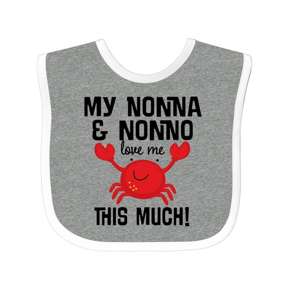 Inktastic My Nonna and Nonno Love Me Boys or Girls Baby Bib