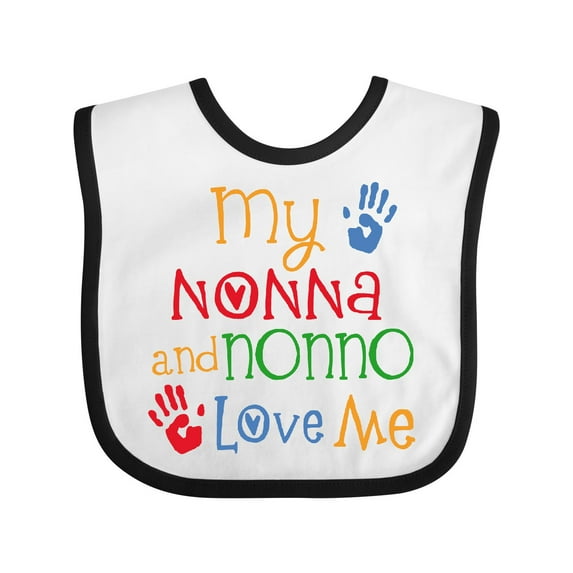 Inktastic My Nonna and Nonno Love Me Grandchild Boys or Girls Baby Bib