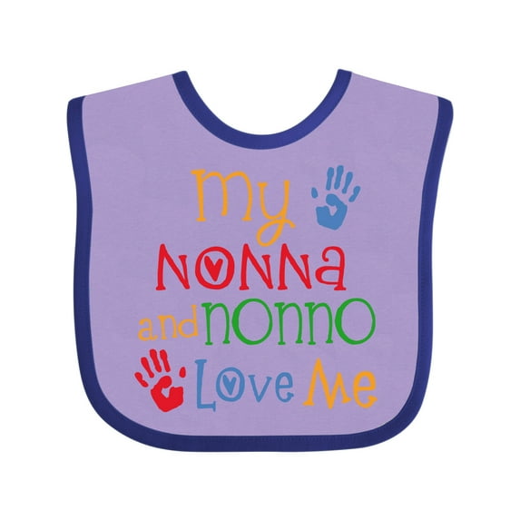Inktastic My Nonna and Nonno Love Me Grandchild Boys or Girls Baby Bib