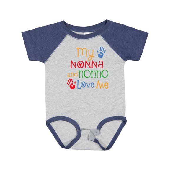 Inktastic My Nonna and Nonno Love Me Grandchild Boys or Girls Baby Bodysuit