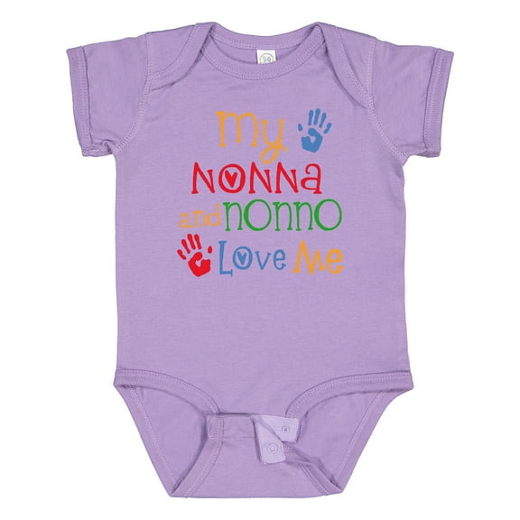 Inktastic My Nonna and Nonno Love Me Grandchild Boys or Girls Baby Bodysuit
