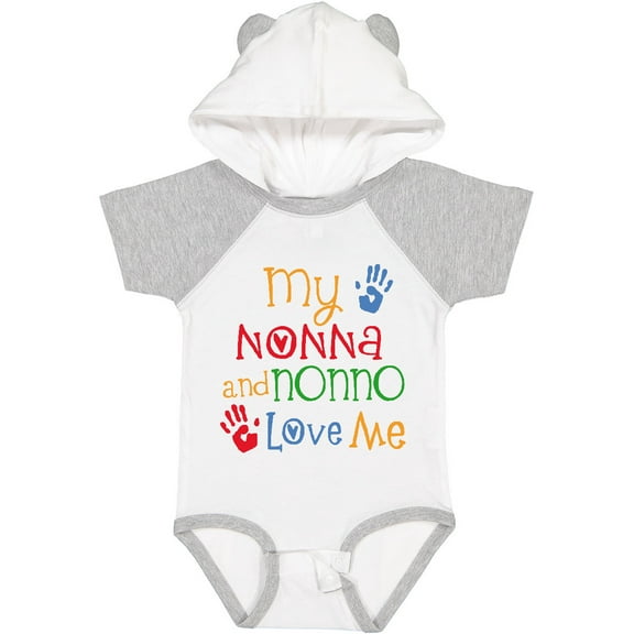 Inktastic My Nonna and Nonno Love Me Grandchild Boys or Girls Baby Bodysuit