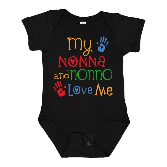 Inktastic My Nonna and Nonno Love Me Grandchild Boys or Girls Baby Bodysuit
