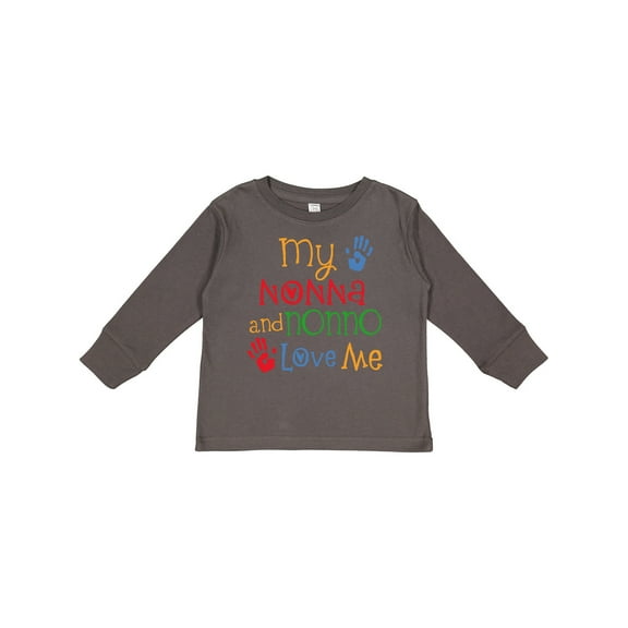 Inktastic My Nonna and Nonno Love Me Grandchild Boys or Girls Long Sleeve Toddler T-Shirt