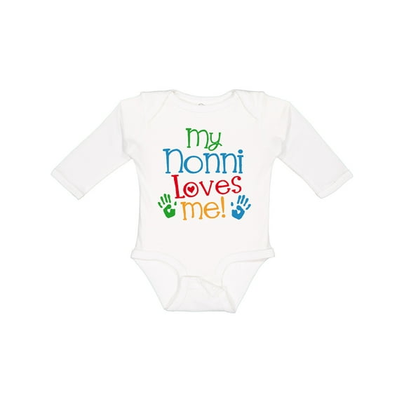 Inktastic My Nonni Loves Me Boys or Girls Long Sleeve Baby Bodysuit
