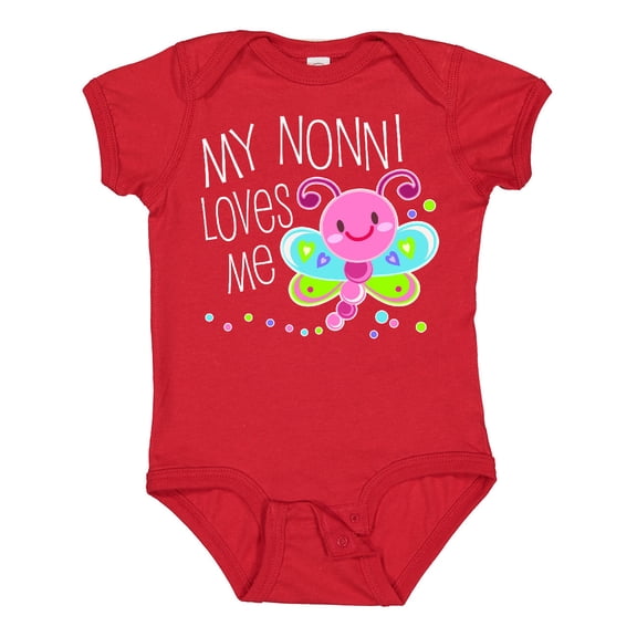 Inktastic My Nonni Loves Me Cute Dragonfly Boys or Girls Baby Bodysuit