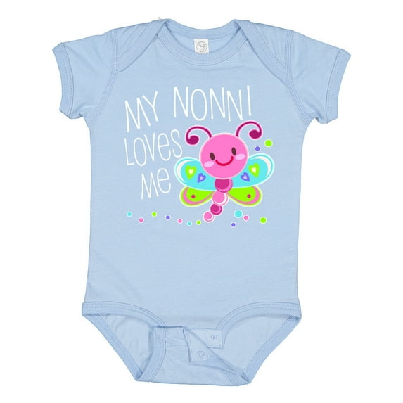 Inktastic My Nonni Loves Me Cute Dragonfly Boys or Girls Baby Bodysuit