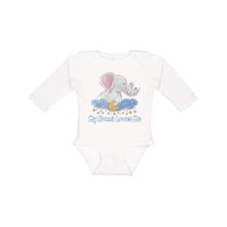 Inktastic My Nonni Loves Me Cute Elephants Clouds Moon and Stars Boys or Girls Long Sleeve Baby Bodysuit