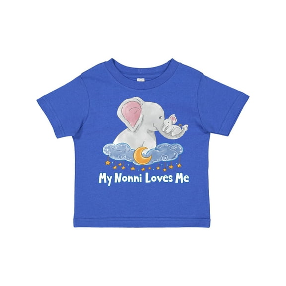 Inktastic My Nonni Loves Me Cute Elephants Clouds Moon and Stars Boys or Girls Toddler T-Shirt