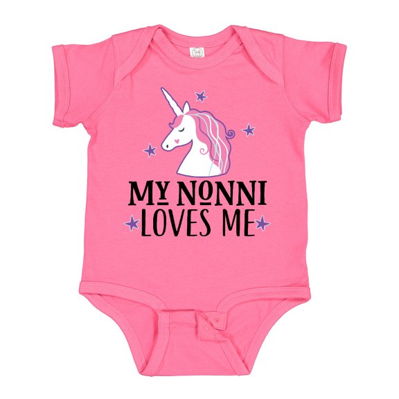 Inktastic My Nonni Loves Me Girl Unicorn Girls Baby Bodysuit