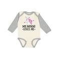 thumbnail image 1 of Inktastic My Nonni Loves Me Girl Unicorn Girls Long Sleeve Baby Bodysuit, 1 of 5