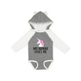 thumbnail image 1 of Inktastic My Nonni Loves Me Girl Unicorn Girls Long Sleeve Baby Bodysuit, 1 of 5