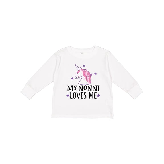 Inktastic My Nonni Loves Me Girl Unicorn Girls Long Sleeve Toddler T-Shirt