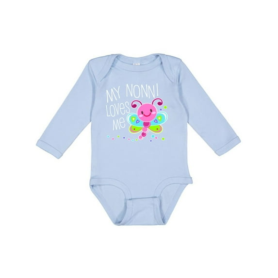 Inktastic My Nonni Loves Me- cute dragonfly Boys or Girls Long Sleeve Baby Bodysuit