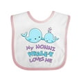 thumbnail image 1 of Inktastic My Nonni Whale-y Loves Me Boys or Girls Baby Bib, 1 of 4