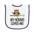 thumbnail image 1 of Inktastic My Nonnie Loves Me Grandchild Baby Terry Cloth Bib, 1 of 3
