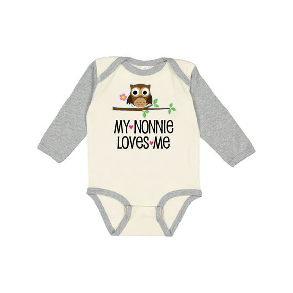 Inktastic My Nonnie Loves Me Grandchild Girls Long Sleeve Baby Bodysuit