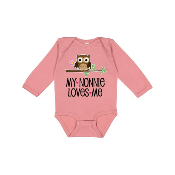 Inktastic My Nonnie Loves Me Grandchild Girls Long Sleeve Baby Bodysuit