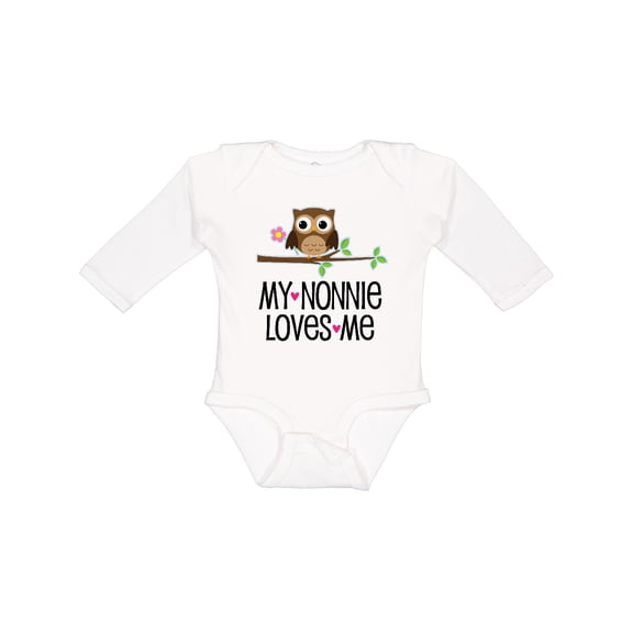 Inktastic My Nonnie Loves Me Grandchild Girls Long Sleeve Baby Bodysuit