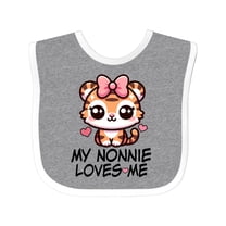 Inktastic My Nonnie Loves Me Granddaughter Tiger Girls Baby Bib