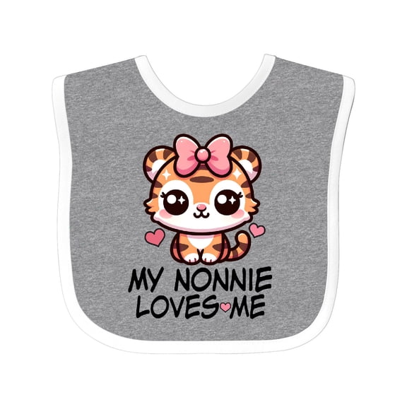 Inktastic My Nonnie Loves Me Granddaughter Tiger Girls Baby Bib