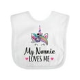 thumbnail image 1 of Inktastic My Nonnie Loves Me Unicorn Girls Baby Bib, 1 of 4