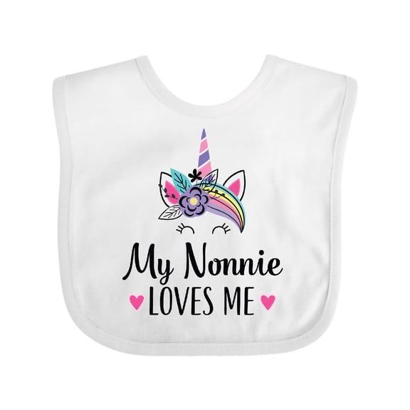 Inktastic My Nonnie Loves Me Unicorn Girls Baby Bib