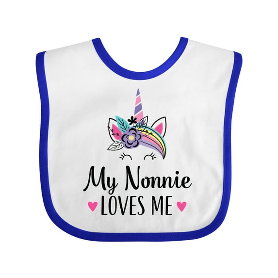 Inktastic My Nonnie Loves Me Unicorn Girls Baby Bib