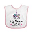 thumbnail image 1 of Inktastic My Nonnie Loves Me Unicorn Girls Baby Bib, 1 of 4