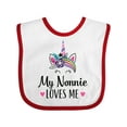 thumbnail image 1 of Inktastic My Nonnie Loves Me Unicorn Girls Baby Bib, 1 of 4