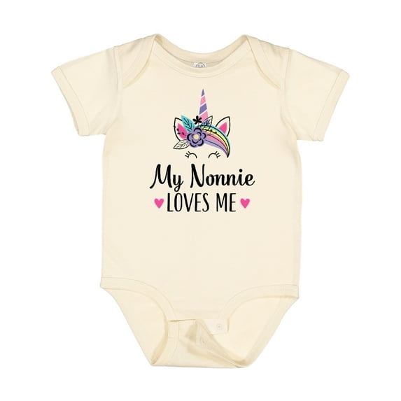 Inktastic My Nonnie Loves Me Unicorn Girls Baby Bodysuit