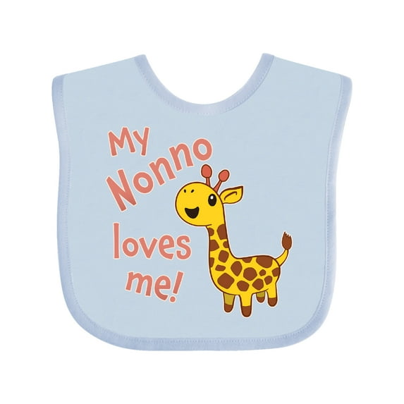 Inktastic My Nonno Loves Me- Cute Giraffe Boys or Girls Baby Bib