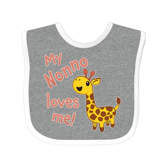 Inktastic My Nonno Loves Me- Cute Giraffe Boys or Girls Baby Bib