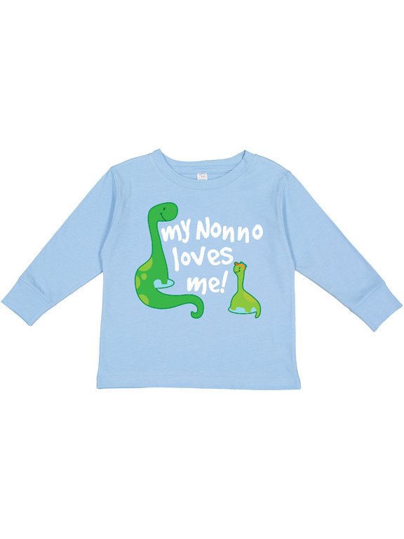 My Nonno Loves Me Dinosaur Boys Long Sleeve Toddler T-Shirt