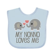 Inktastic My Nonno Loves Me Grandson Boys or Girls Baby Bib