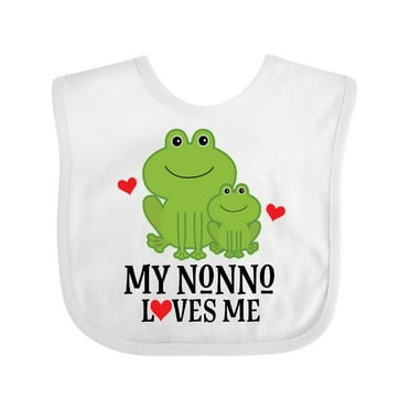 Inktastic My Nonno Loves Me Grandson Frog Boys Baby Bib