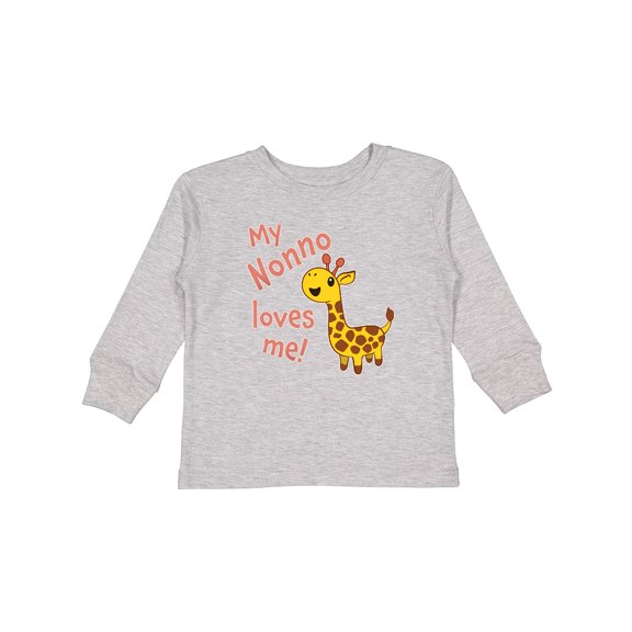 Inktastic My Nonno Loves me- cute giraffe Boys or Girls Long Sleeve Toddler T-Shirt