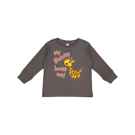Inktastic My Nonno Loves me- cute giraffe Boys or Girls Long Sleeve Toddler T-Shirt