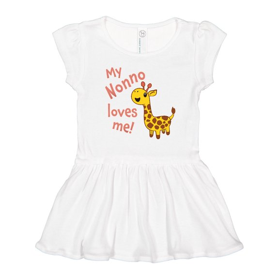 Inktastic My Nonno Loves me- cute giraffe Girls Toddler Dress