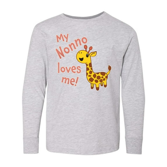 Inktastic My Nonno Loves me- cute giraffe Long Sleeve Youth T-Shirt