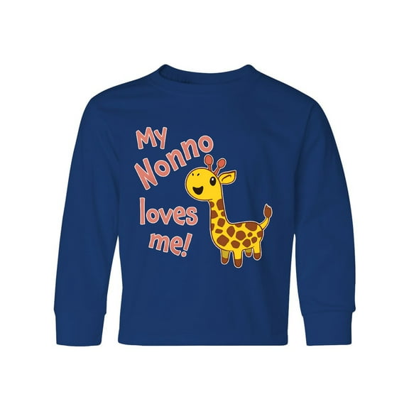 Inktastic My Nonno Loves me- cute giraffe Long Sleeve Youth T-Shirt