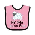 thumbnail image 1 of Inktastic My Oma Loves Me Baby Lamb Boys or Girls Baby Bib, 1 of 4