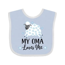 Inktastic My Oma Loves Me Baby Lamb Boys or Girls Baby Bib